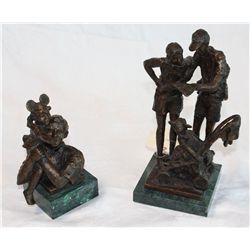 Lot of (2) Dennis Smith 2002 Disney inspired bronzes, "High on a Hill, Lost in Fantasyland".