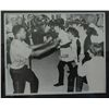Image 1 : Glossy Photo with Ali and Beatles, autographed by Ali as Cassius Clay. 27" x23"