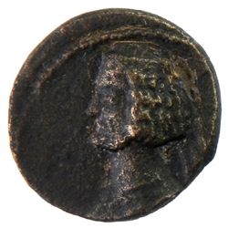 PARTHIAN KINGDOM: Phraates IV, c. 38-2 BC, AE unit (1.55g), Shore-305, king's bust left / horse, f