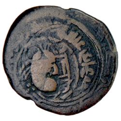 TAHIRID: Talha, 822-828, AE fals (3.20g), Bust, AH209