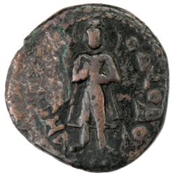 KUSHAN: Kanishka I, ca. 127-147, AE 1/2 unit (8.17g)
