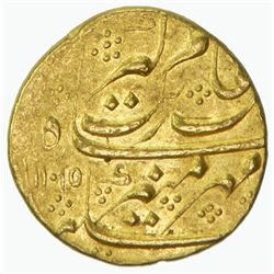 MUGHAL: Aurangzeb, 1658-1707, AV mohur (10.94g), Nusratabad, AH1101 year 48