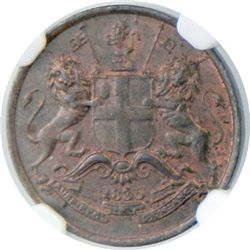 BRITISH INDIA: William IV, 1830-1837, AE 1/12 anna, 1835, NGC graded MS64 BR