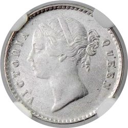 BRITISH INDIA: Victoria, Queen, 1837-1876, AR 2 annas, 1841(c)