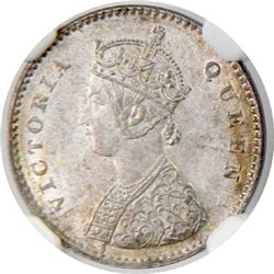 BRITISH INDIA: Victoria, Queen, 1837-1876, AR 2 annas, 1862(c)