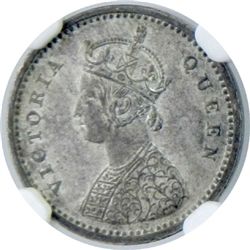 BRITISH INDIA: Victoria, Queen, 1837-1876, AR 2 annas, 1862(b)