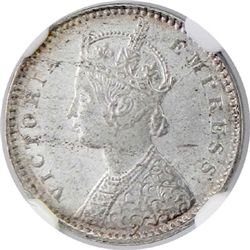 BRITISH INDIA: Victoria, Empress, 1876-1901, AR 2 annas, 1900-C