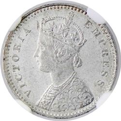 BRITISH INDIA: Victoria, Empress, 1876-1901, AR 2 annas, 1900-C
