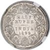 Image 2 : BRITISH INDIA: Victoria, Empress, 1876-1901, AR 1/2 rupee, 1899-B