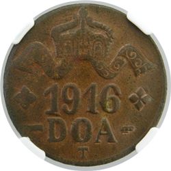 GERMAN EAST AFRICA: Wilhelm II, 1888-1918, AE 20 heller, 1916-T