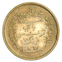 TUNISIA: AV 10 francs, Paris, 1928/AH1347