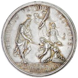 AUSTRIA: Leopold I, 1657-1705, AR medal, 1686, Holy League Liberation of Ofen (Buda)