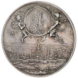 AUSTRIA: Leopold I, 1657-1705, AR medal, 1686, Holy Roman Empire Cities Liberated from the Turks