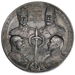 AUSTRIA: Franz Joseph I, 1848-1916, AR medal, 1916, Quadruple Alliance medal