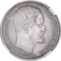 DENMARK: Frederik VII, 1848-1863, AR 2 rigsdaler, Copenhagen, 1863 RH