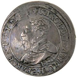 METZ: Karl, 1558-1608, AR ¼ taler (8.50g), 1601, KM-MB2, choice VF.