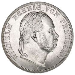 PRUSSIA: Wilhelm I, 1861-1888, AR thaler, 1866, KM-172, laureated bust, Victory over Austria, Brilli