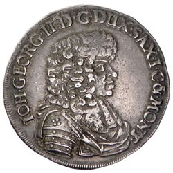 SAXE-ALBERTINE LINE: Johann Ernst, 1662-1683, AR 2/3 thaler (15.48g), Dresden, 1675 CR