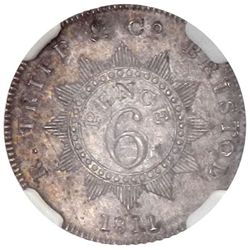 GREAT BRITAIN: George III, 1760-1820, AR 6 pence, Bristol, 1811