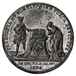 RUSSIAN EMPIRE: Catherine II, 1762-1796, white metal medal, 1774, Victory over the Turks