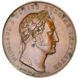 RUSSIAN EMPIRE: Nicholas I, 1825-1855, AE medal, 1829, Treaty of Adrianople