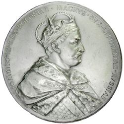 RUSSIAN EMPIRE: Alexander III, 1881-1894, silvered AE medal, 1883, Commemorating Polish king Jan Sob