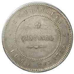 SPAIN: First Spanish Republic, AR 10 reales, Cartegena, 1873