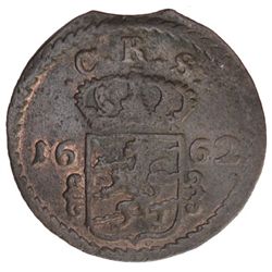 SWEDEN: Carl XI, 1660-1697, AE 2 ore, Avesta, 1662