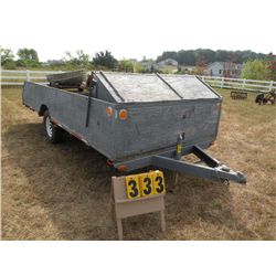 Homemade 82x15ft trailer w/wooden sides/shield -SELLS NO TITLE  off road use only