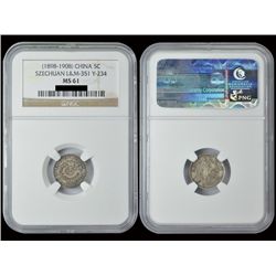 CHINA-SZECHUAN ND(1898-08) 5 Cents Silver, NGC MS61