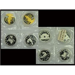 CHINA 1997-99 10 Yuan 1 Oz(4)Unicorn, Guanyin