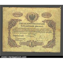 1 ruble 1855, Pick-A33, R-400.  Very Good.