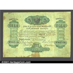 3 rubles 1856, Pick-A34, R-408.  Very Good-Fine.