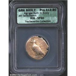 Sicily, Akragas. 470-420 B.C. AR tetradrachm.