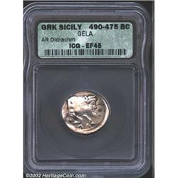 Sicily, Gela. Circa 490-475 B.C. AR didrachm.