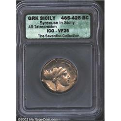 Sicily, Syracuse. Circa 430-420 B.C. AR tetradrachm.