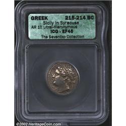 Sicily, Syracuse. Hieronymos, 215-214 B.C. AR 10 litrai.