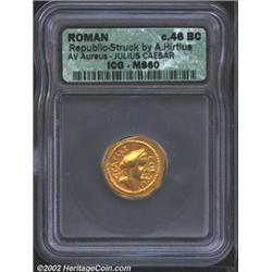 Julius Caesar, died 44 B.C. AV aureus minted by A.