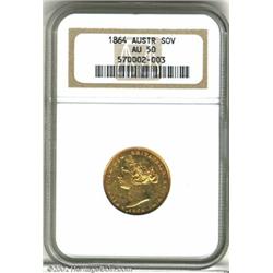 Victoria gold sovereign 1864-Sydney,
