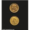 A pair of gold sovereigns including: 1861-S,