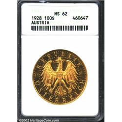 Republic gold 100 schilling 1928,