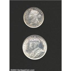 Lightly circulated pair including: 50 cents 1870 LCW,