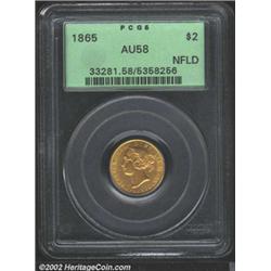 Newfoundland gold 2 dollars 1865,