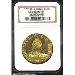 Ferdinand VI gold 8 escudos 1751 So-J,