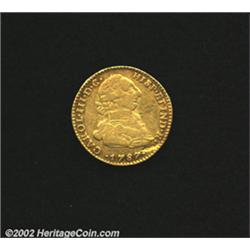 Charles III gold 2 escudos 1787 NR-JJ,