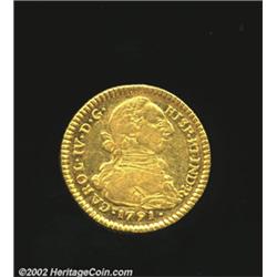Charles IV gold 2 escudos 1791 P-SF,