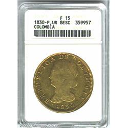 Republic gold 8 escudos 1830 P-UR,