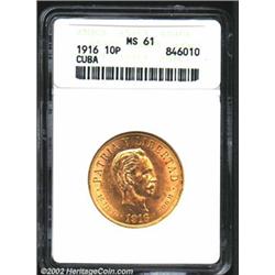 Republic gold 10 pesos 1916,