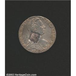 Scalloped square with an Arabic inscription counterstamped on a 1780 date Austria Maria Theresa tale