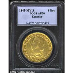 Gold 8 escudos 1843-MV,